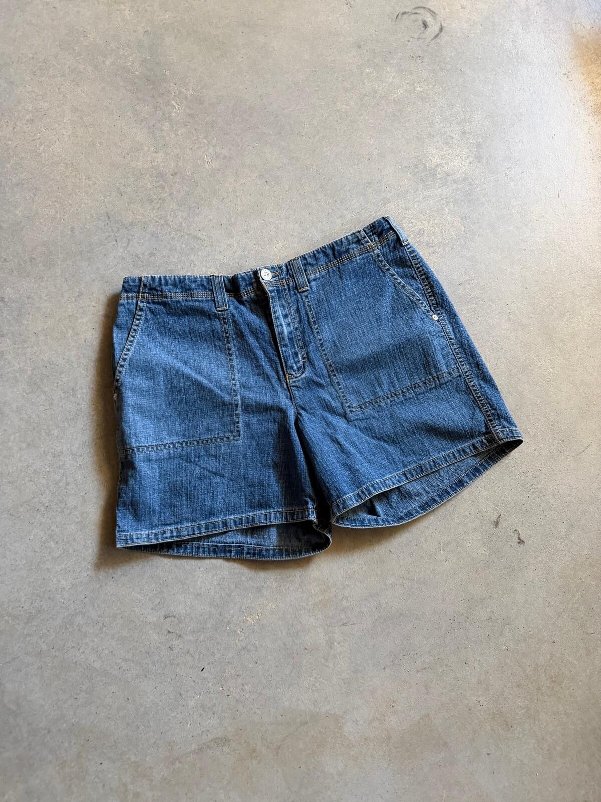 Other Y2K Blue Denim Square Pocket Wmns Shorts Sz 32 Size US 32 / EU 48 - 2 Thumbnail