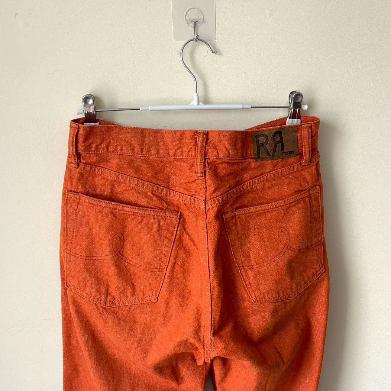 RRL Ralph Lauren Orange Pants High Boy Fit Tangerine Jean Japanese Denim Size US 30 / EU 46 - 6 Thumbnail