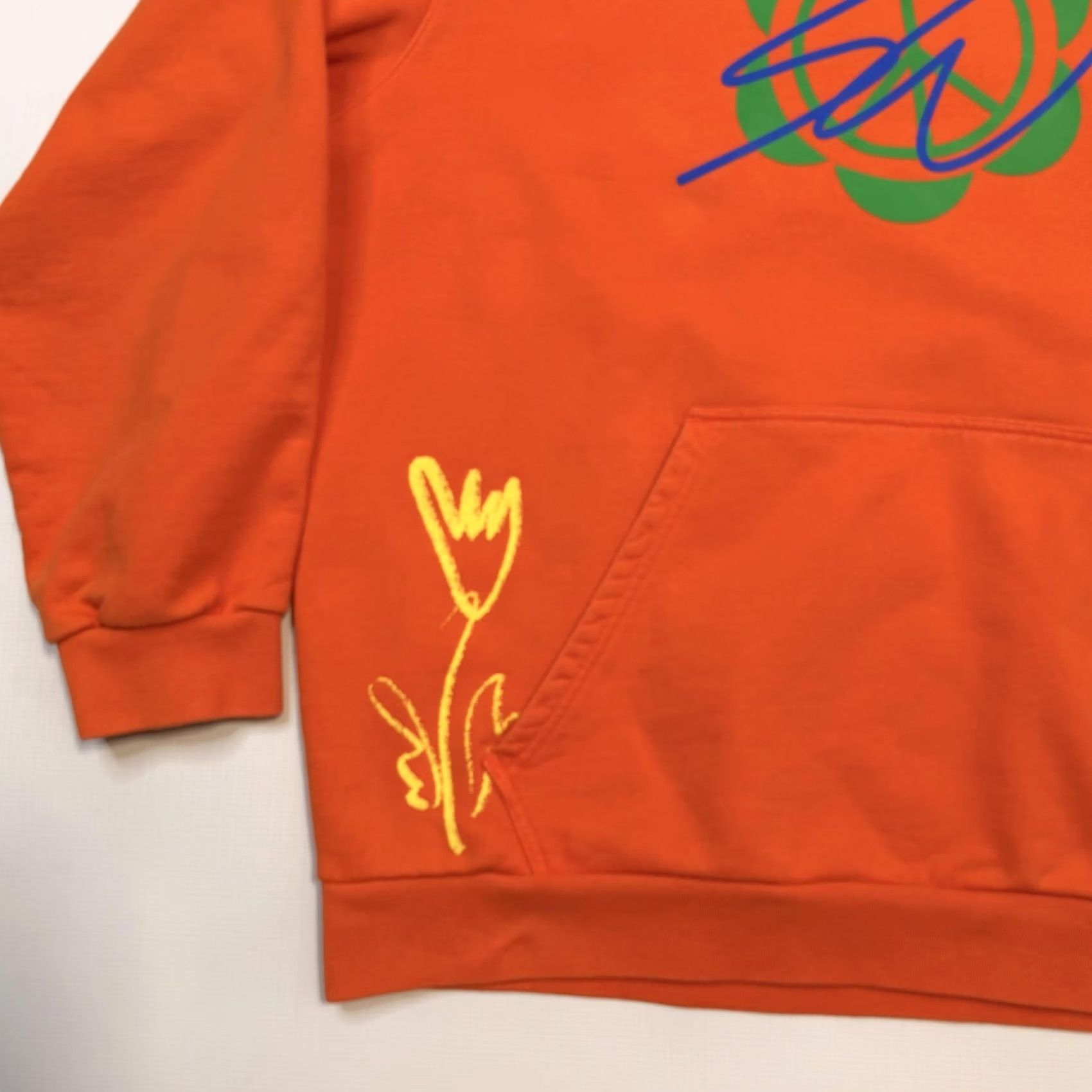 Adidas Adidas Originals Hoodie Mens XL Orange Flower Graphic Pullover HI3303 Size US XL / EU 56 / 4 - 3 Thumbnail