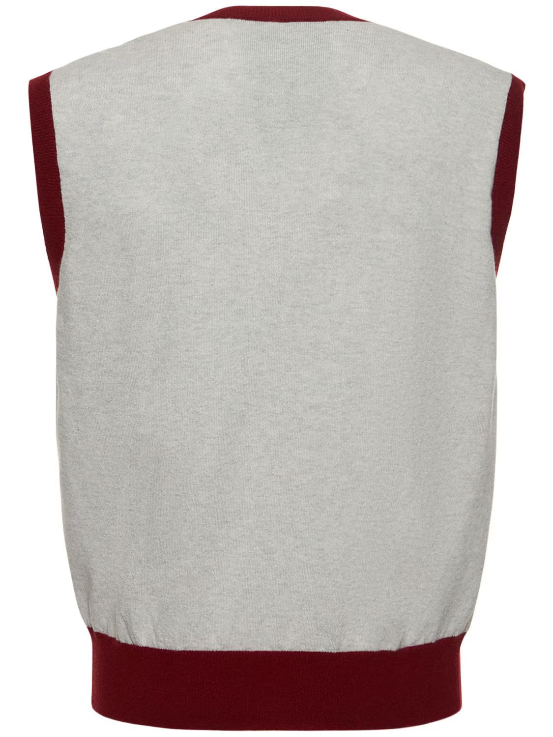 Bally o1y1224 Logo Cashmere Knit Vest in Light Grey/Burgundy Size US S / EU 44-46 / 1 - 5 Thumbnail