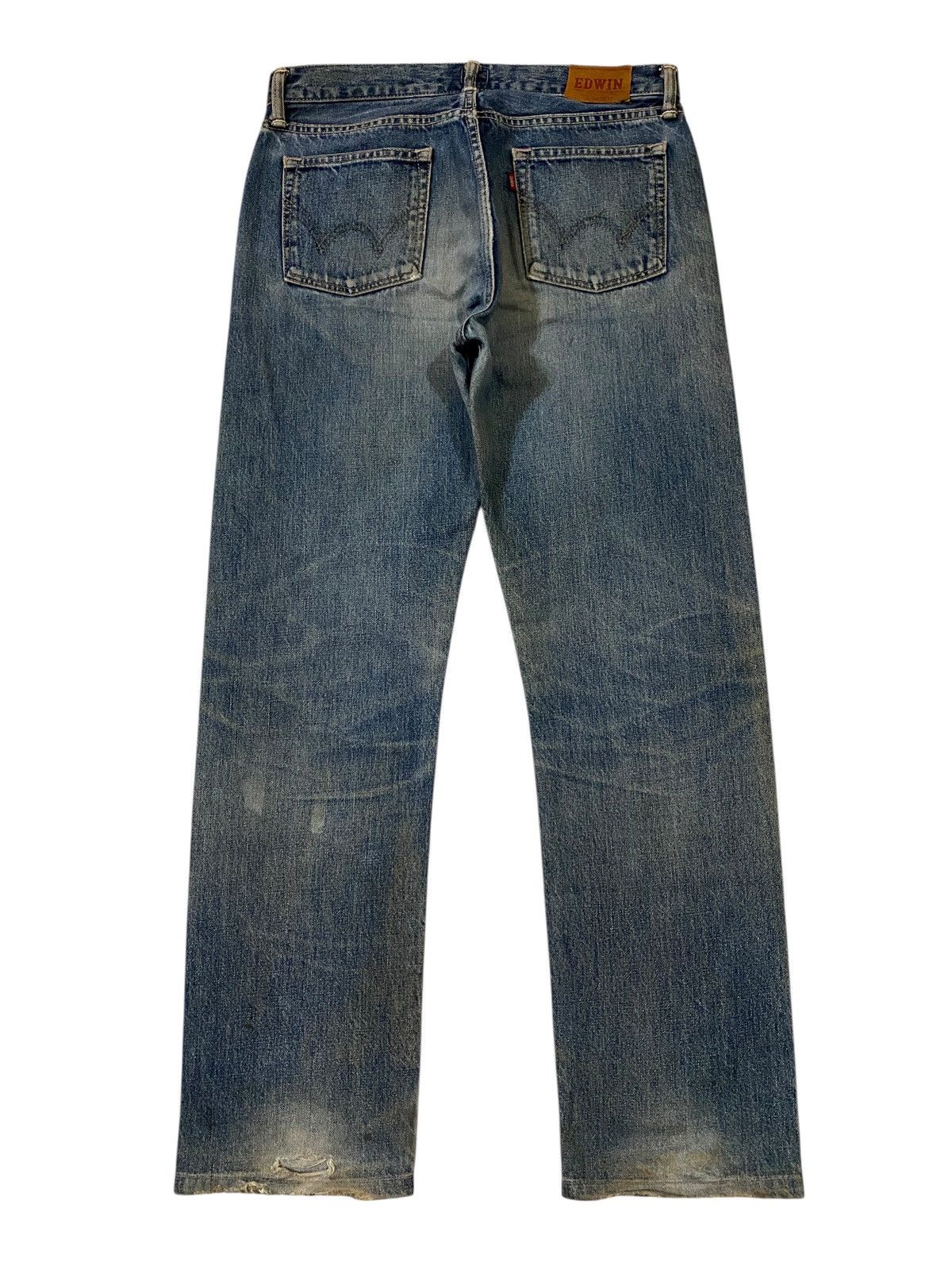 Edwin 00s EDWIN SELVEDGE Miss 505 Blue Rust Distressed Denim Jeans Size US 32 / EU 48 - 12 Thumbnail