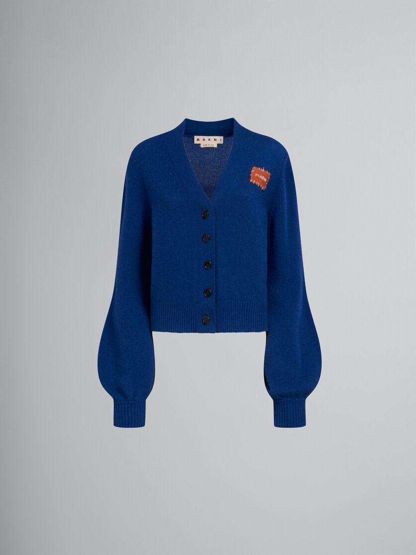 Marni o1w1db10125 Cashmere Cardigan in Blue Size L / US 10 / IT 46 - 1 Thumbnail