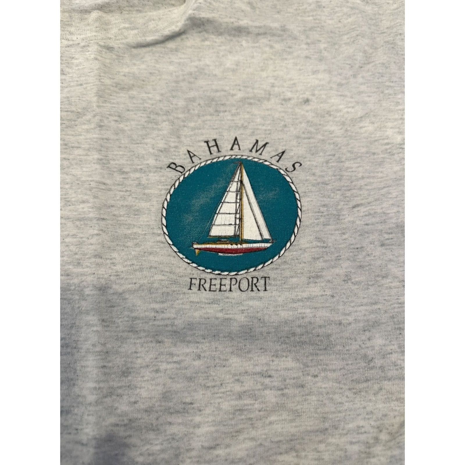 Fruit Of The Loom VINTAGE Fruit of the Loom Freeport Bahamas T Shirt L Gray 90s Stitch Mens Size US L / EU 52-54 / 3 - 3 Thumbnail