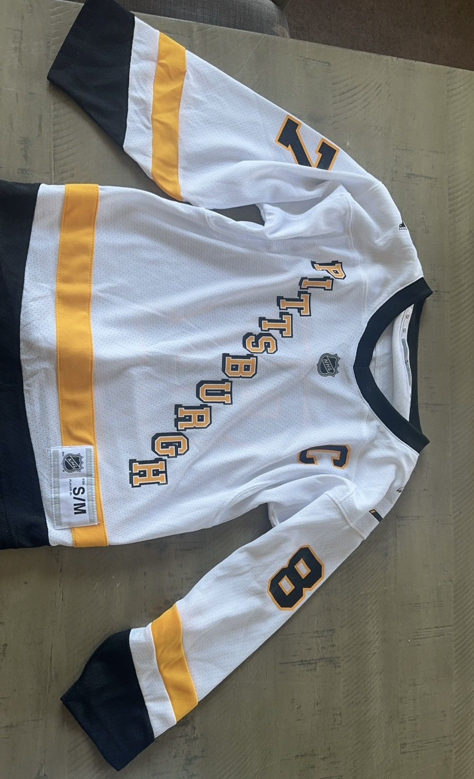 image of Nhl Penguins Reverse Retro Jersey in White, Men's (Size Small)