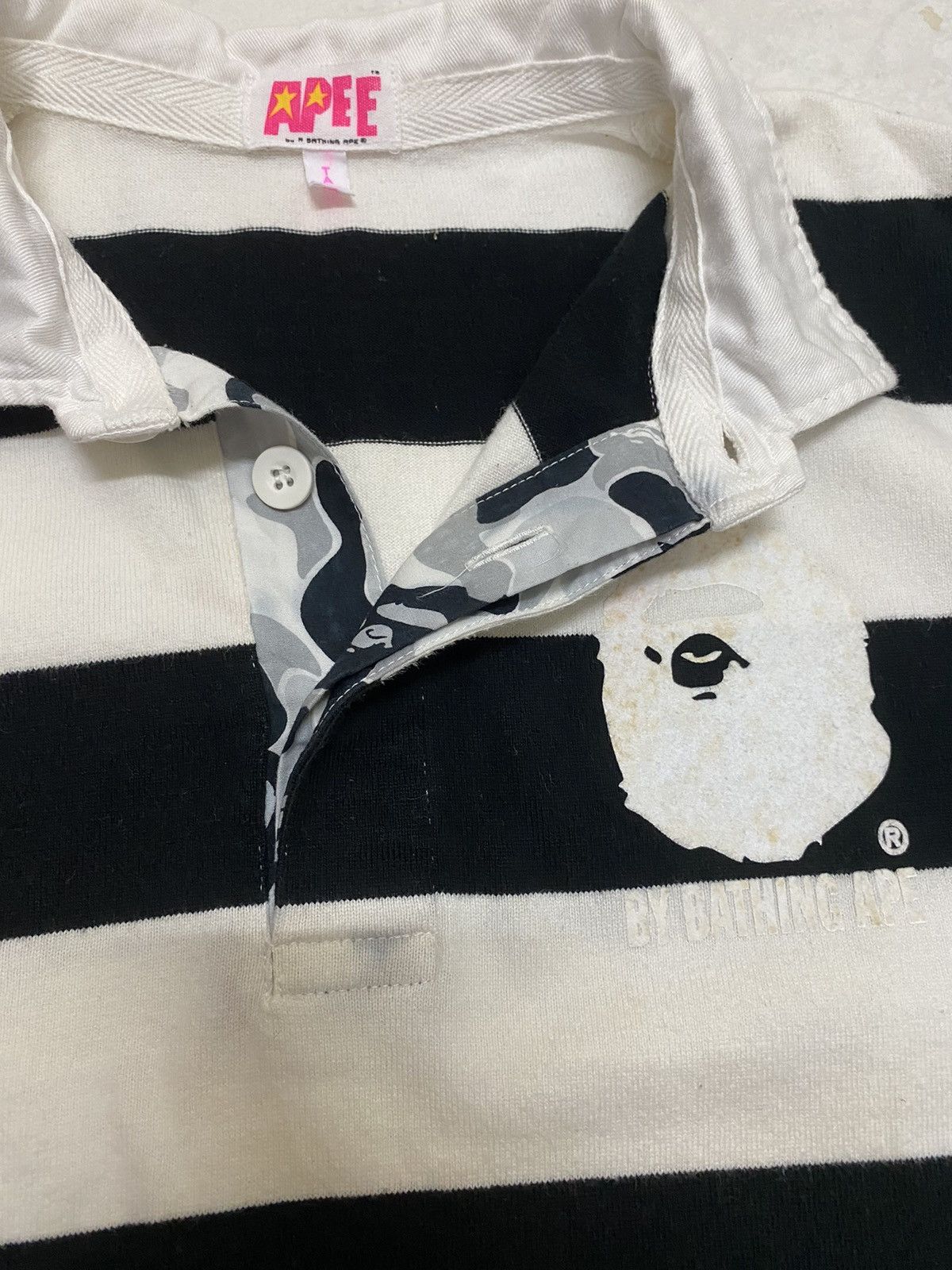 Bape Apee by A Bathing Ape Striped Rugby Shirt Size XS / US 0-2 / IT 36-38 - 7 Thumbnail