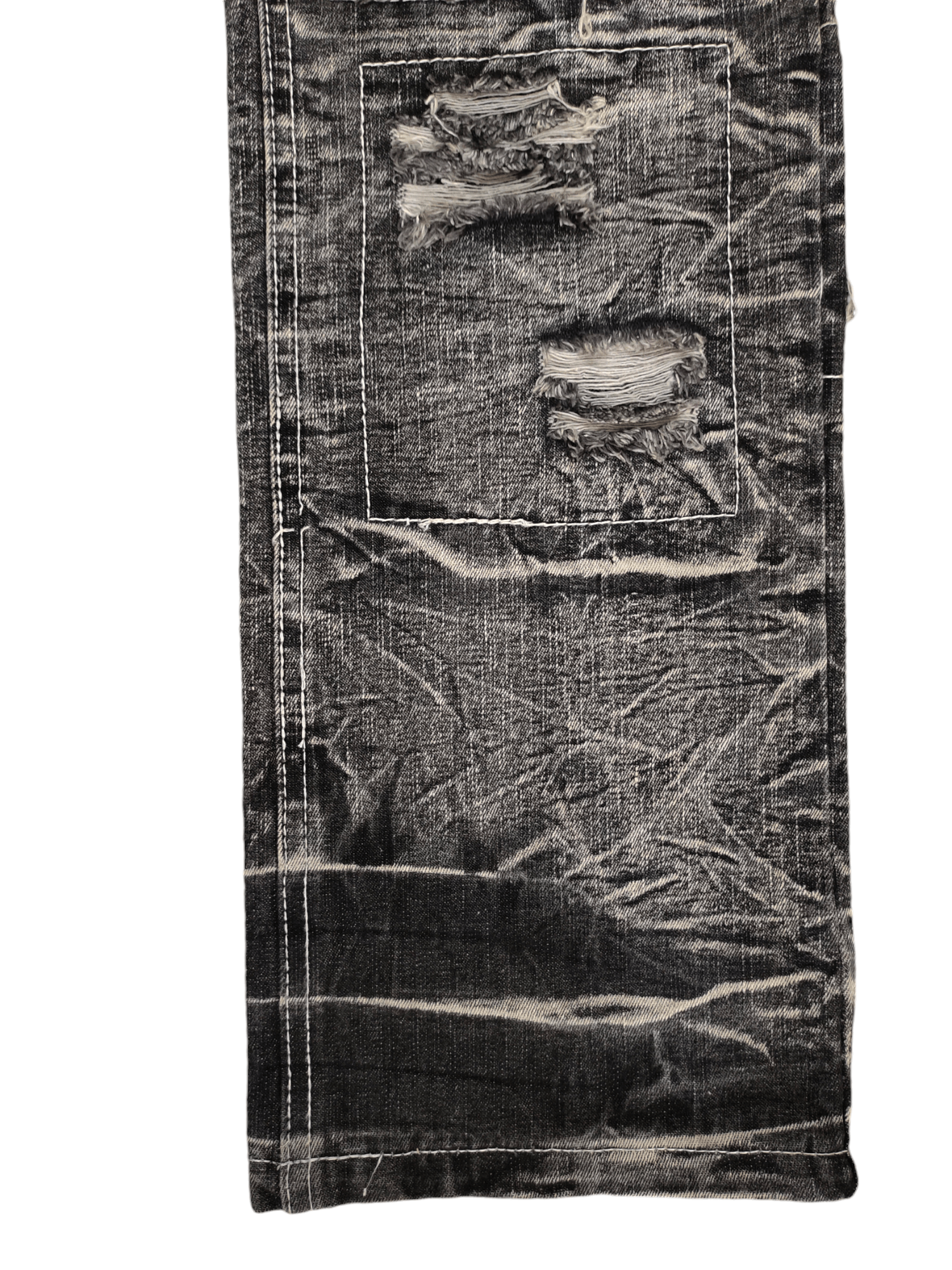 LOWBOX Vintage Y2k Lowbox Clawmark Distress Faded Patchwork Jeans Size US 34 / EU 50 - 6 Thumbnail