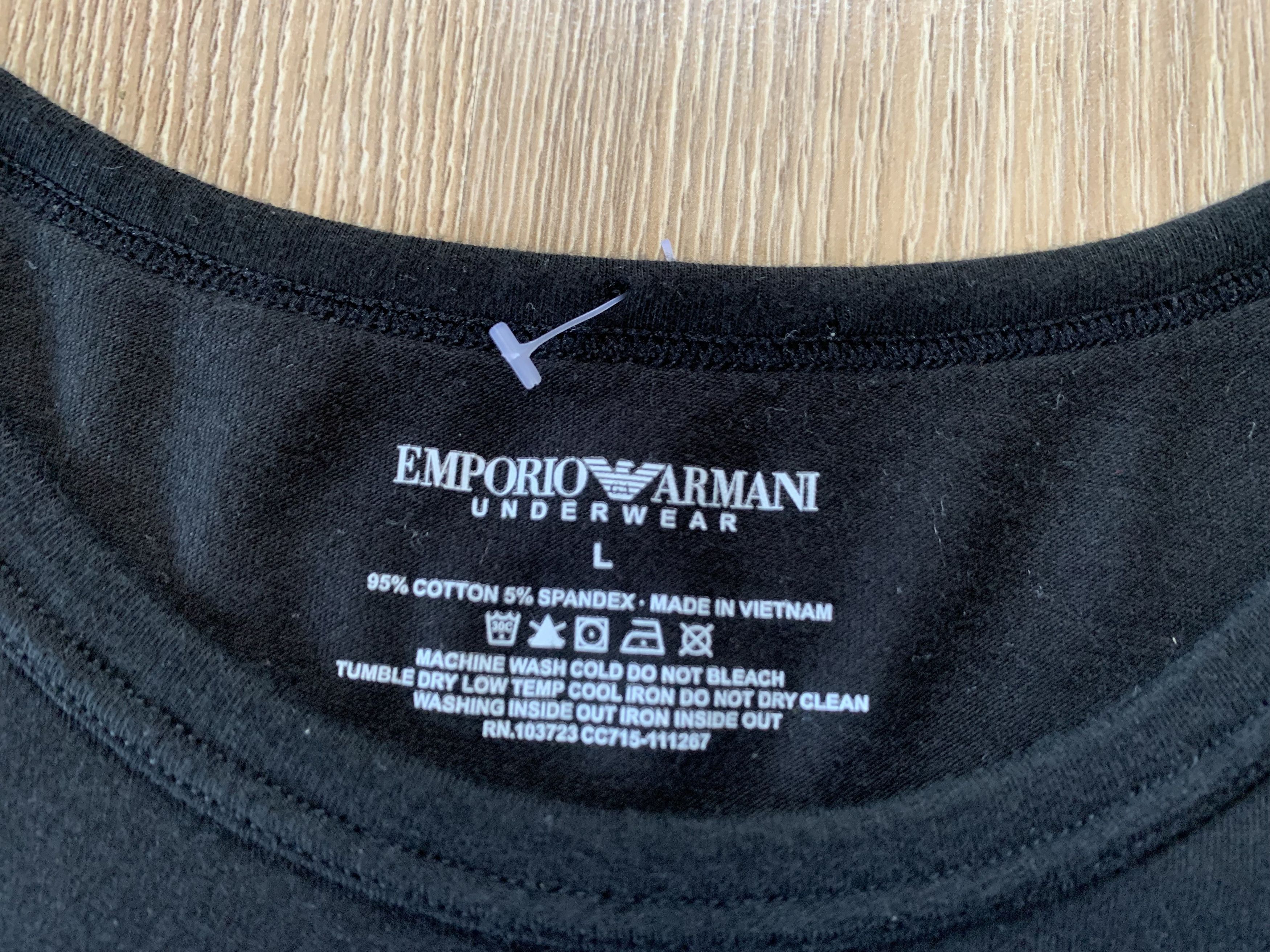 Emporio Armani × Giorgio Armani Emporio Armani Center Logo Black Cotton T Shirt Size US L / EU 52-54 / 3 - 6 Thumbnail