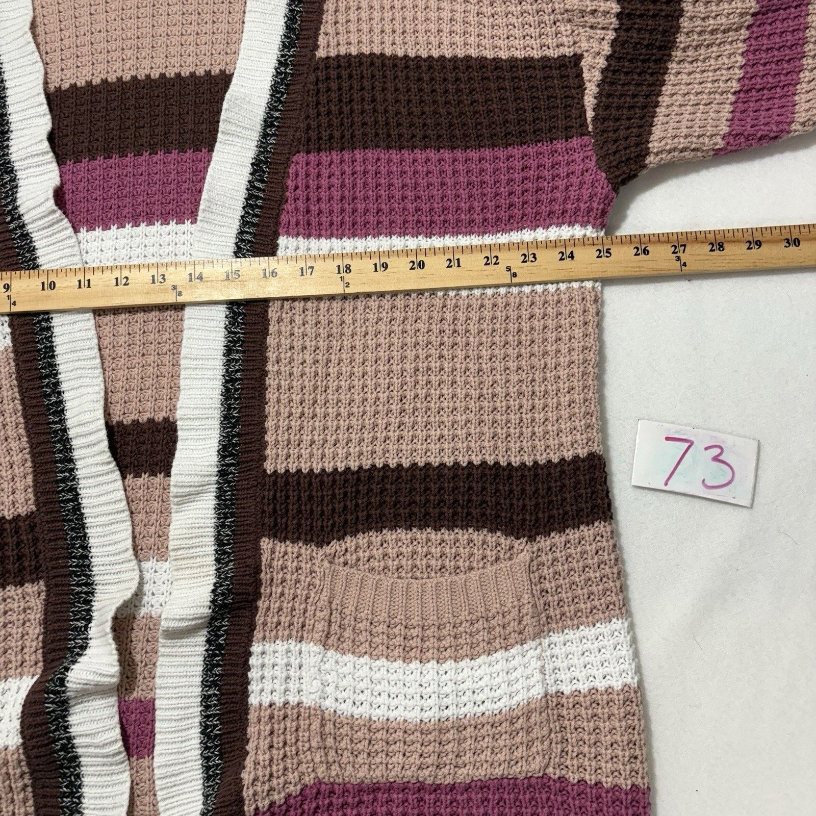 Other Torrid 1X Boyfriend Cardigan Open Front Sweater Pink Striped Size XL / US 12-14 / IT 48-50 - 8 Thumbnail