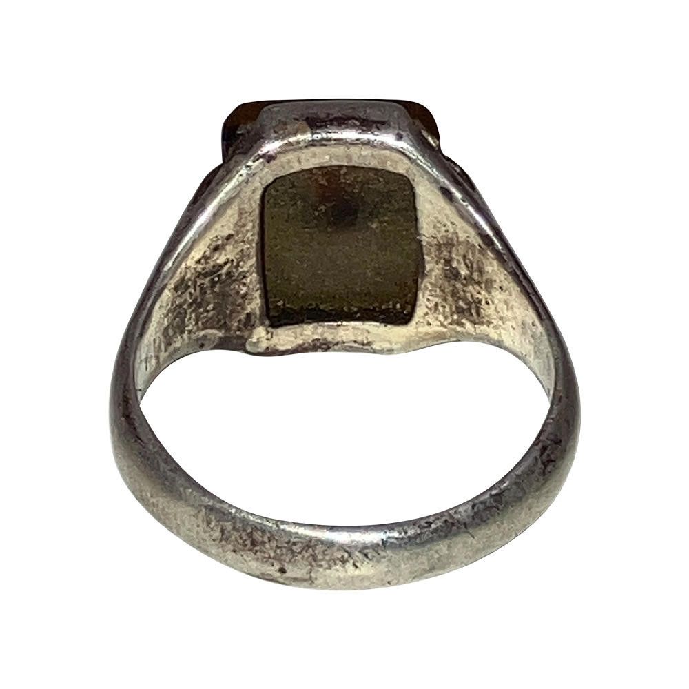 Designer Art Deco Sterling Dendritic Agate Ring Size ONE SIZE - 4 Thumbnail