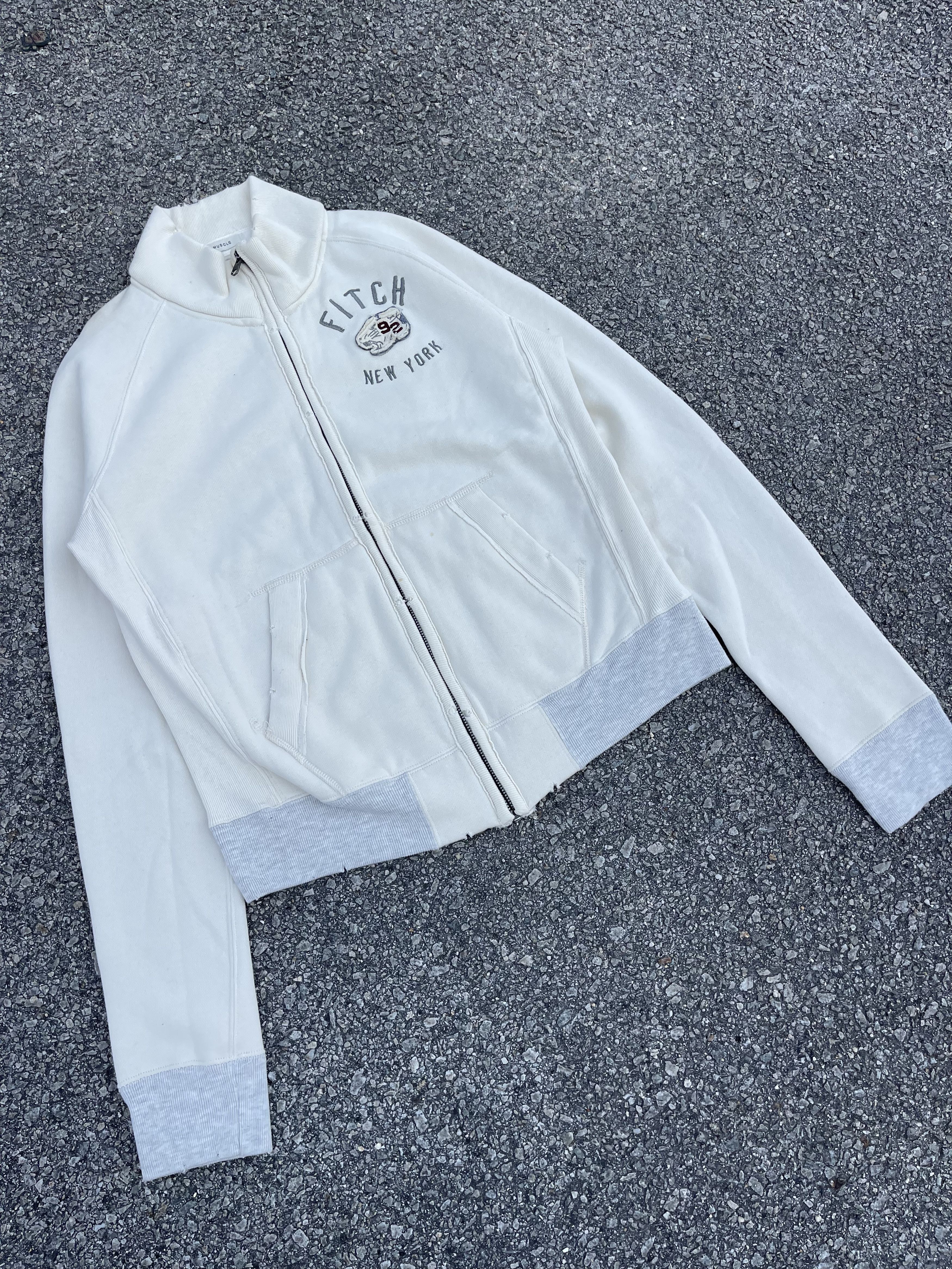 Abercrombie & Fitch White A&F Zipper Jumper Back Hit Size US M / EU 48-50 / 2 - 4 Thumbnail