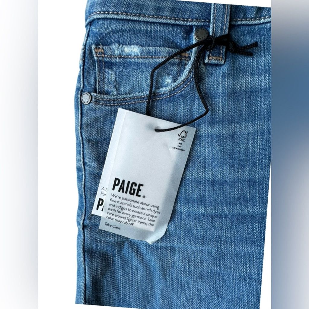 Paige Paige JAX KNEE SHORT Distressed Blue Fade Women’s Size 23. Size 25" / US 0 / IT 36 - 5 Thumbnail