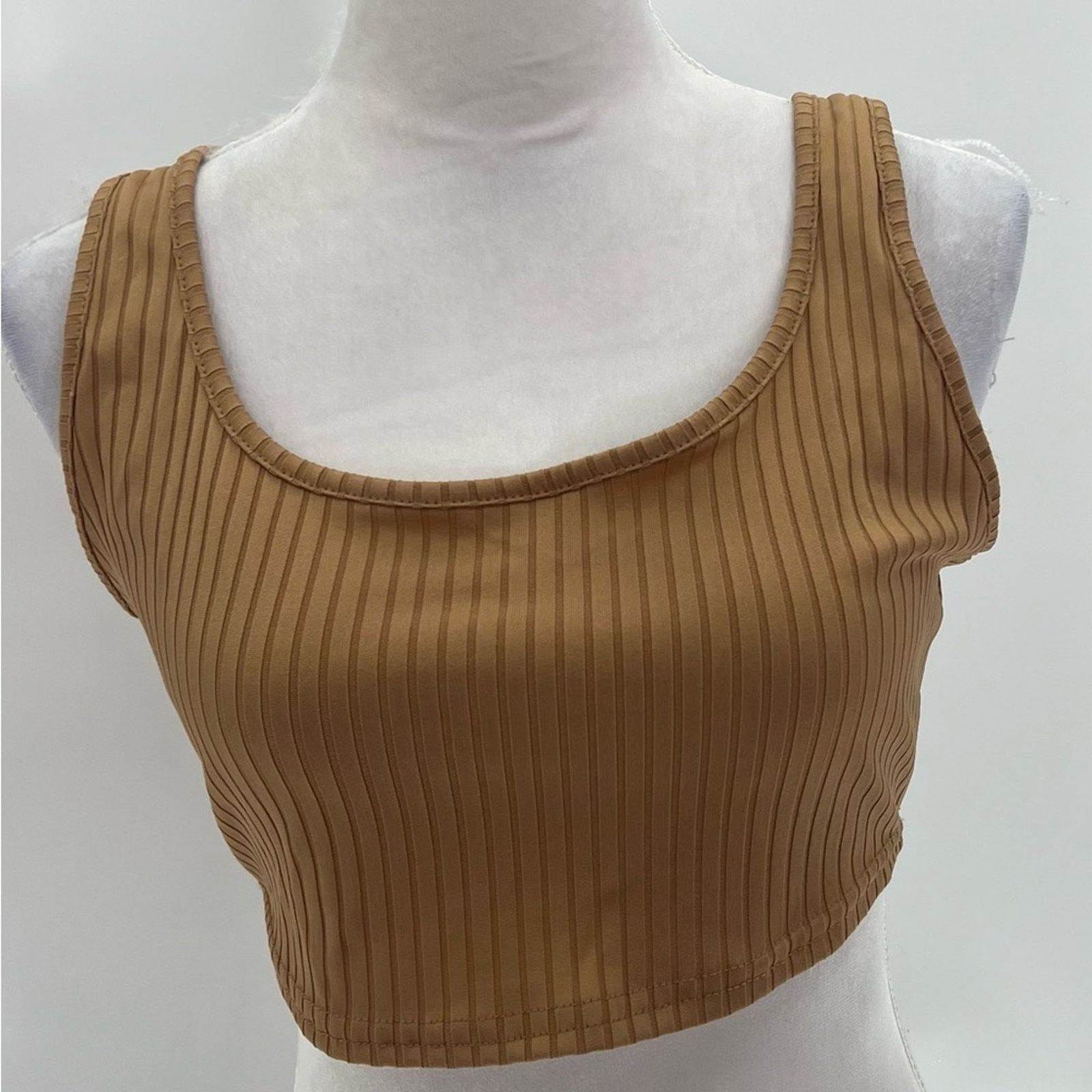 Boohoo Boohoo Tan Ribbed Knit Scooped Cropped Tank Top Size 12 NWT Size XL / US 12-14 / IT 48-50 - 2 Thumbnail