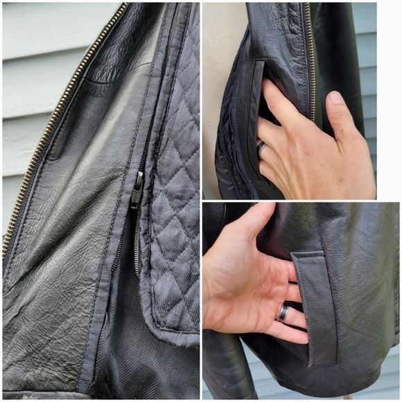 Wilsons Leather Vintage 90s y2k Wilsons M. Julian Black Leather Moto Motorcy Size US L / EU 52-54 / 3 - 5 Thumbnail
