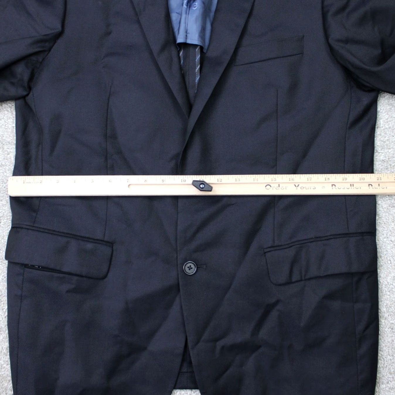 John Varvatos John Varvatos Blazer Mens 44R Black Wool Jacket Casual Business 2 Button Notch Front Single-Breasted 4-Button Sleeve Dry Clean Only Mens Blazer Size 44R - 4 Thumbnail