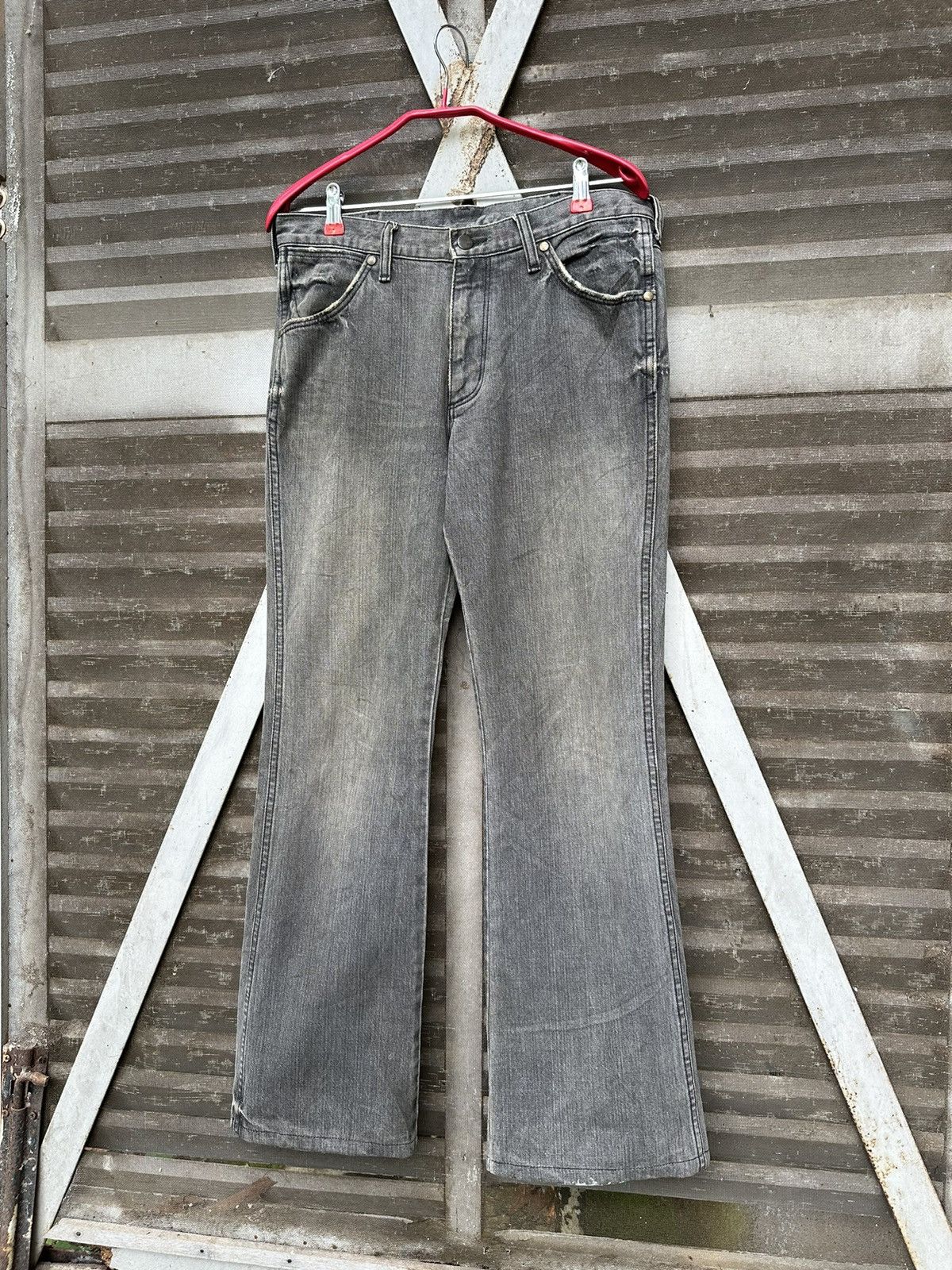 Wrangler 👹Vintage Wrangler Bootcut Grey Jeans Size US 30 / EU 46 - 2 Thumbnail