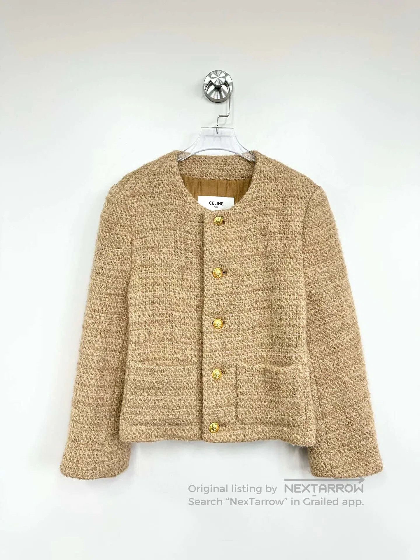Celine CELINE Camel Gold-Buttoned Chanel-Style Jacket| Size XS / US 0-2 / IT 36-38 - 1 Thumbnail