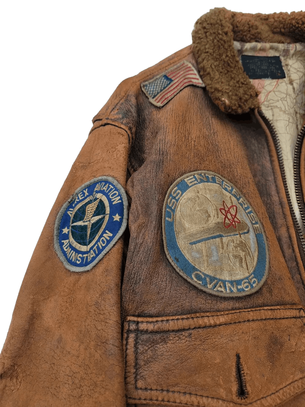 Avirex Vintage 80s Brown Avirex G-1 Flight Us Leather Jacket Size US L / EU 52-54 / 3 - 6 Thumbnail
