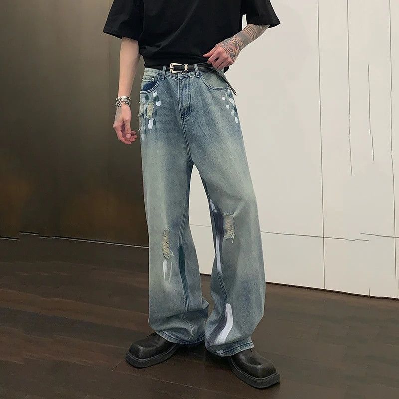 Japanese Brand × Vintage Niche Streetwear Straight Graffiti Jeans Size US 31 - 2 Thumbnail