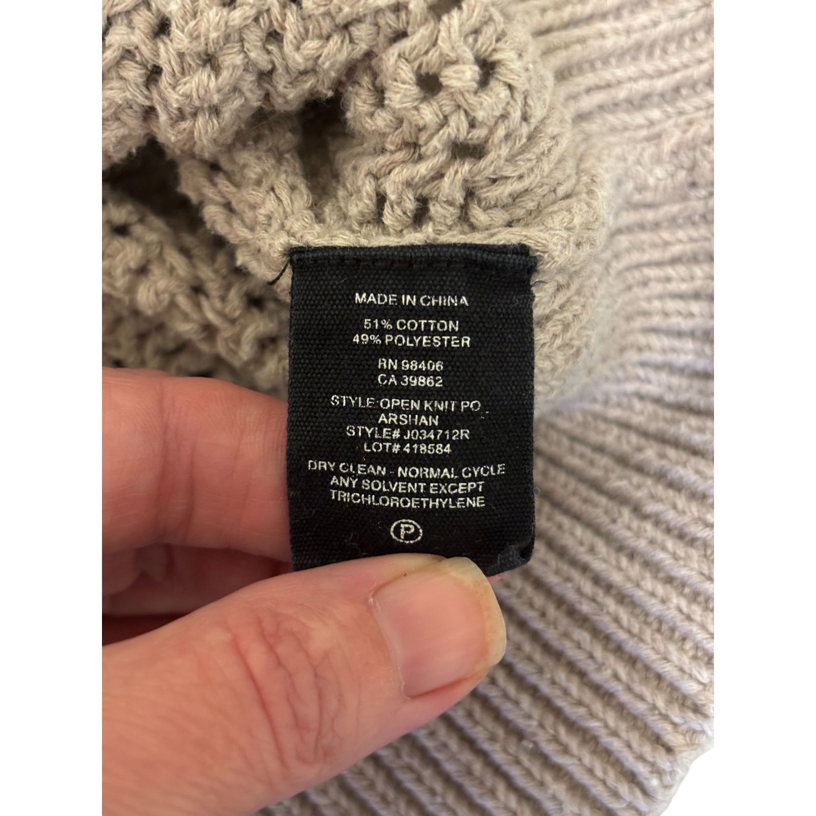 Theory Theory Sweater Women Medium Gray Arshan Open Knit Cropped Size M / US 6-8 / IT 42-44 - 3 Thumbnail