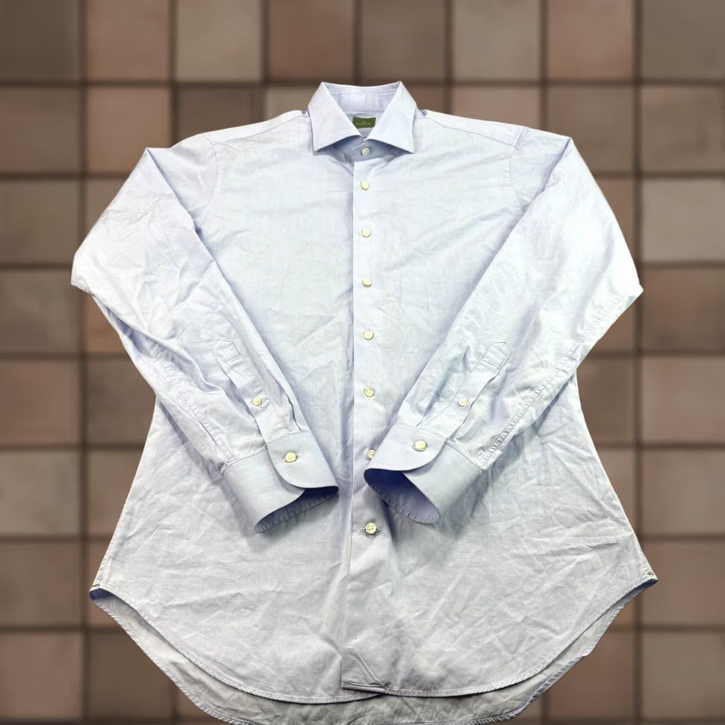 Sid Mashburn Sid Mashburn Shirt Mens Medium Blue Long Sleeve Button Up Formal Casual Size 40R - 1 Thumbnail
