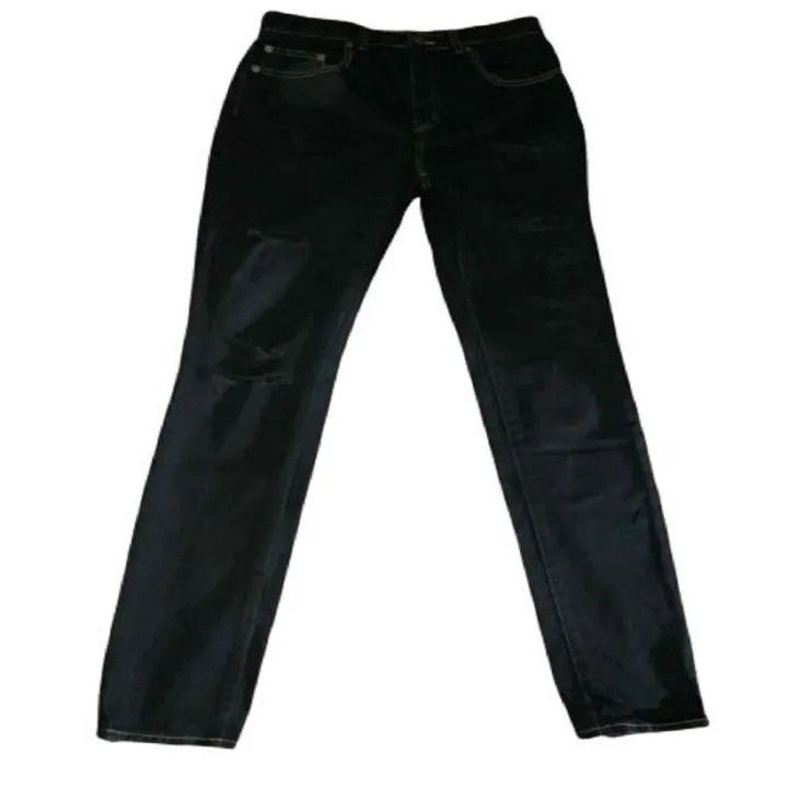 Saint Laurent Paris Saint Laurent Black Distressed Denim Pants Size US 29 - 1 Thumbnail