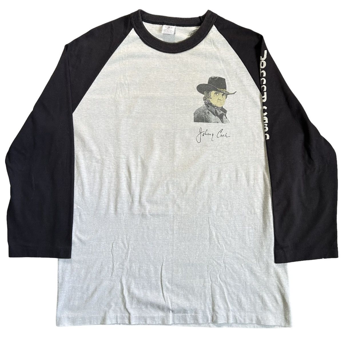 Band Tees × Vintage Vintage 1983 Johnny Cash World Tour long sleeves shirt Size US XL / EU 56 / 4 - 2 Thumbnail