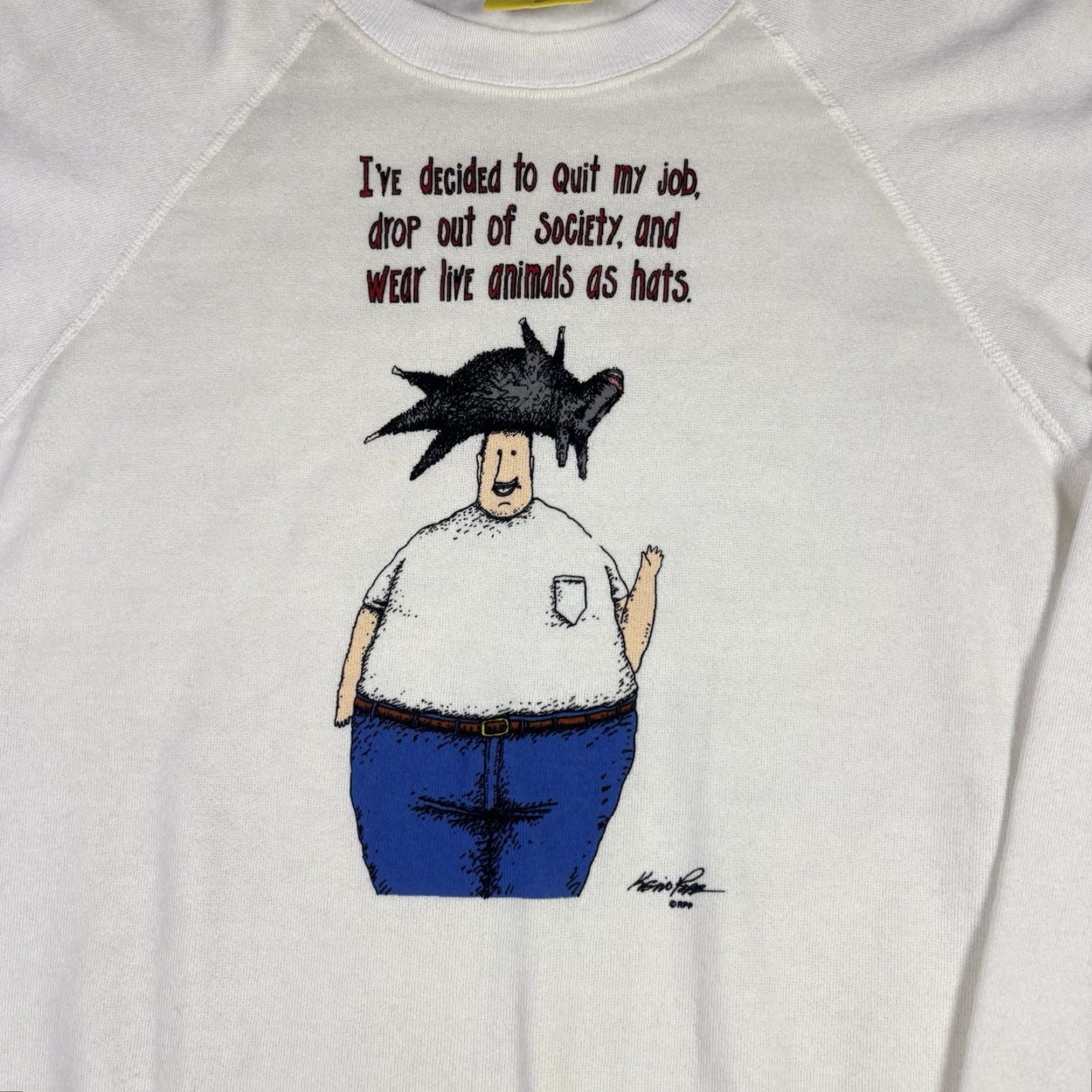 Vintage VINTAGE Funny Dad Joke Quote Crewneck Sweatshirt Adult XL 80s Size US XL / EU 56 / 4 - 6 Thumbnail
