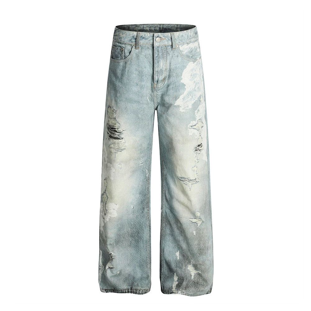 Vintage Men's high street distressed punk ripped dirty jeans Size US 32 / EU 48 - 1 Thumbnail