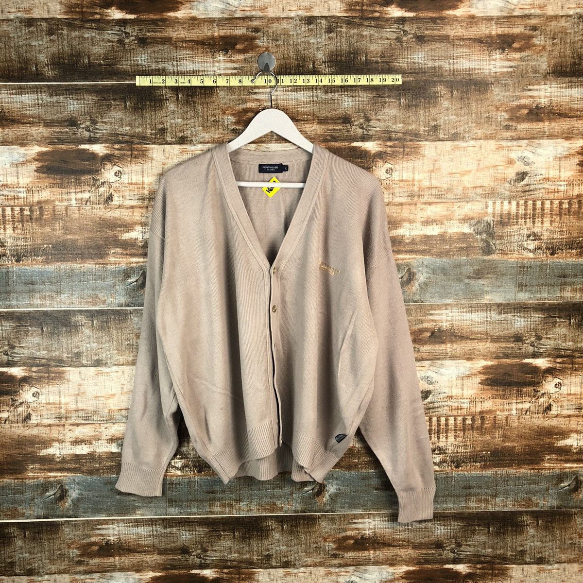 Homespun Knitwear × Japanese Brand Pent House Club Cream Cardigan Knitwear #A1294 Size US L / EU 52-54 / 3 - 1 Thumbnail