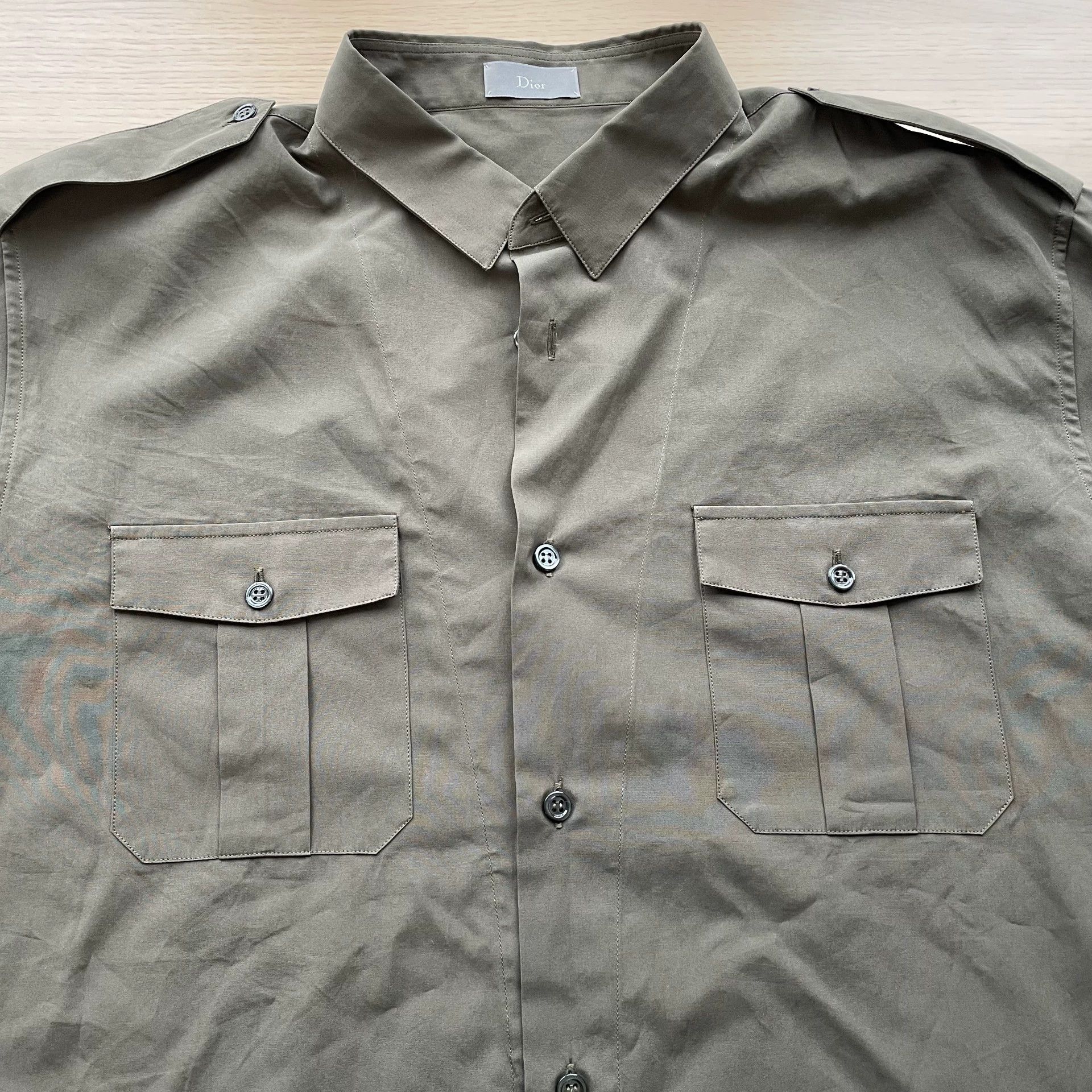 Dior 98 New DIOR Pocket Work Shirt Dark Green 41 L Size US L / EU 52-54 / 3 - 3 Thumbnail