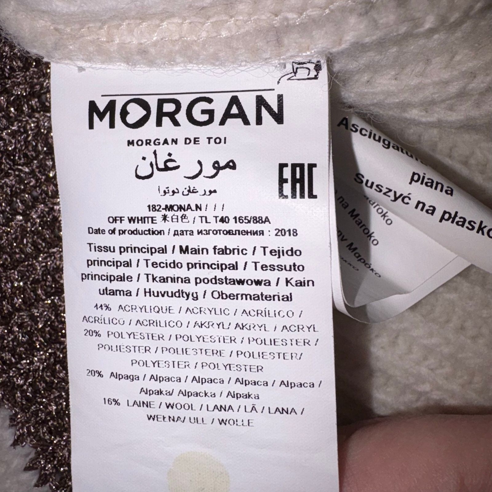 Other Morgan de Toi Alpaca Wool Blend V Neck Sweater L Off White Size L / US 10 / IT 46 - 5 Thumbnail
