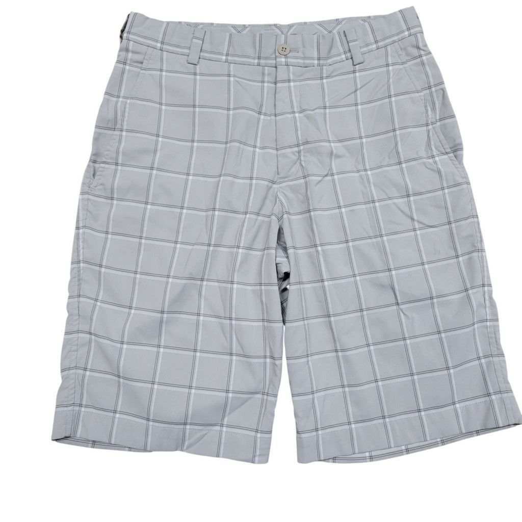 Nike NIKE Dri-Fit 11” Performance Gray White Plaid Golf Shorts 28 Size US 28 / EU 44 - 1 Thumbnail