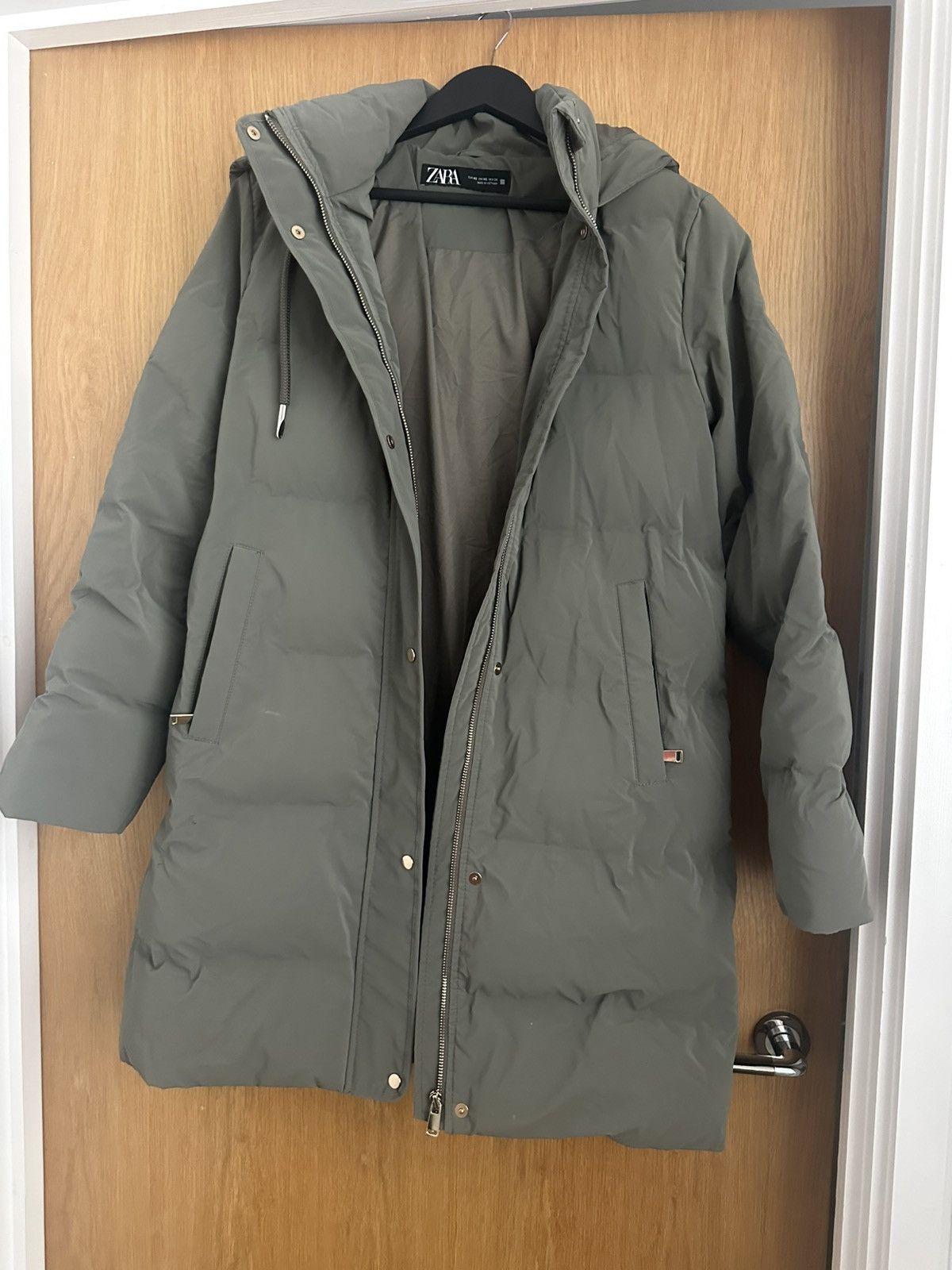 Zara Zara Green Long Puffer Jacket XS Women Size XS / US 0-2 / IT 36-38 - 1 Thumbnail
