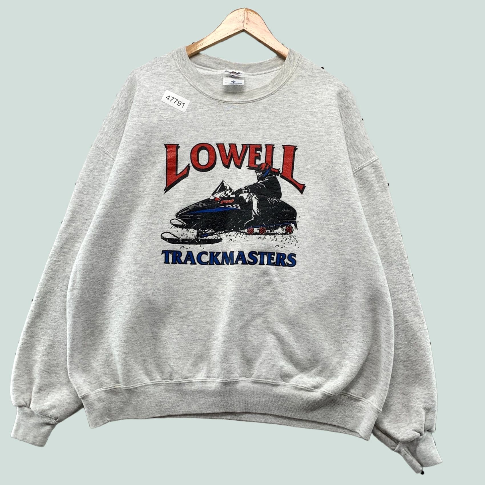 Jerzees VINTAGE Jerzees Sweatshirt Mens 2XL Gray Fleece Snowmobile USA Trackmaster 90s Outdoor Shirt Size US XXL / EU 58 / 5 - 1 Thumbnail