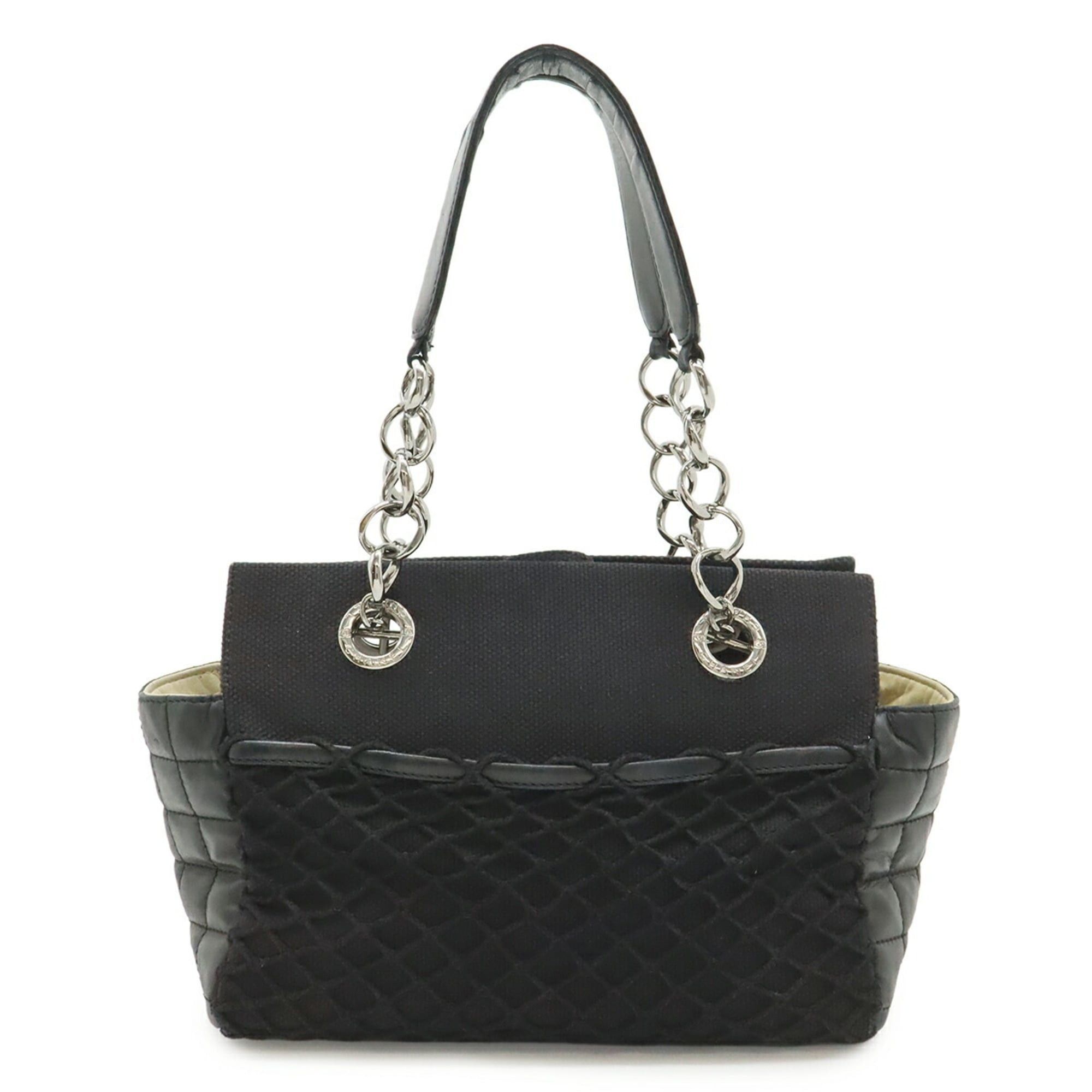 Chanel CHANEL Chocolate Bar Chain Tote Bag, Handbag, Quilted Net Canvas Leather, Black Size ONE SIZE - 1 Thumbnail