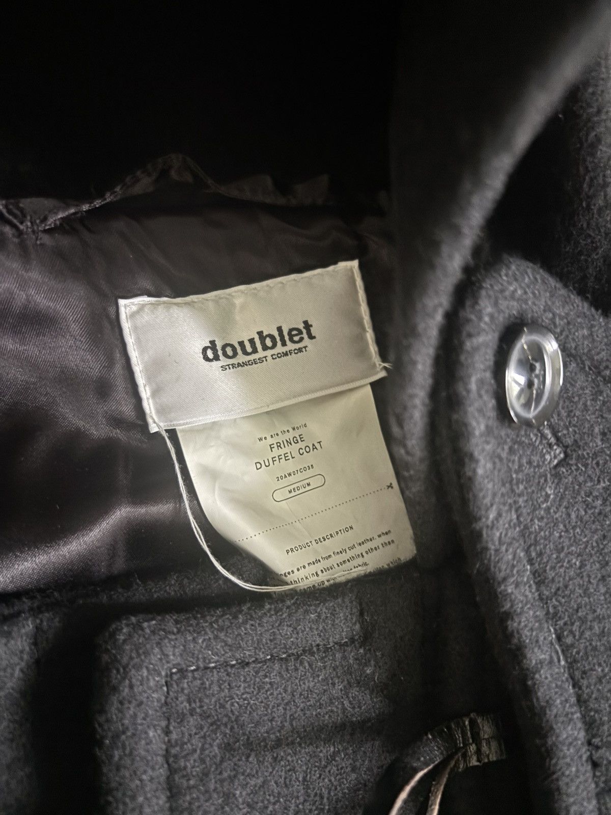 Doublet AW20 Fringe Duffle Coat Size US M / EU 48-50 / 2 - 4 Thumbnail