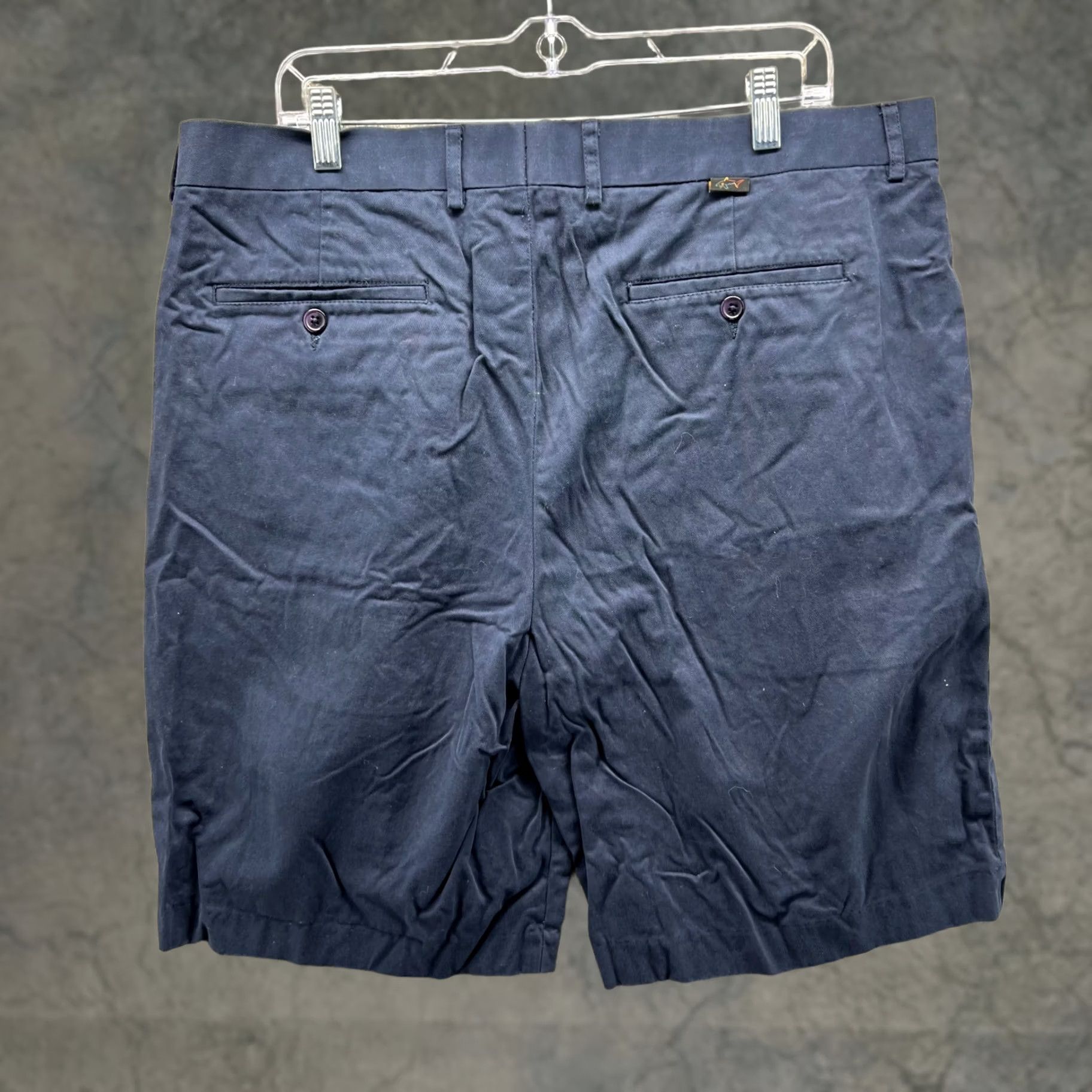 Vintage Greg Norman Shorts Mens 38 Blue Navy Chino Pleated Pima Cotton Canvas Size US 38 / EU 54 - 1 Thumbnail