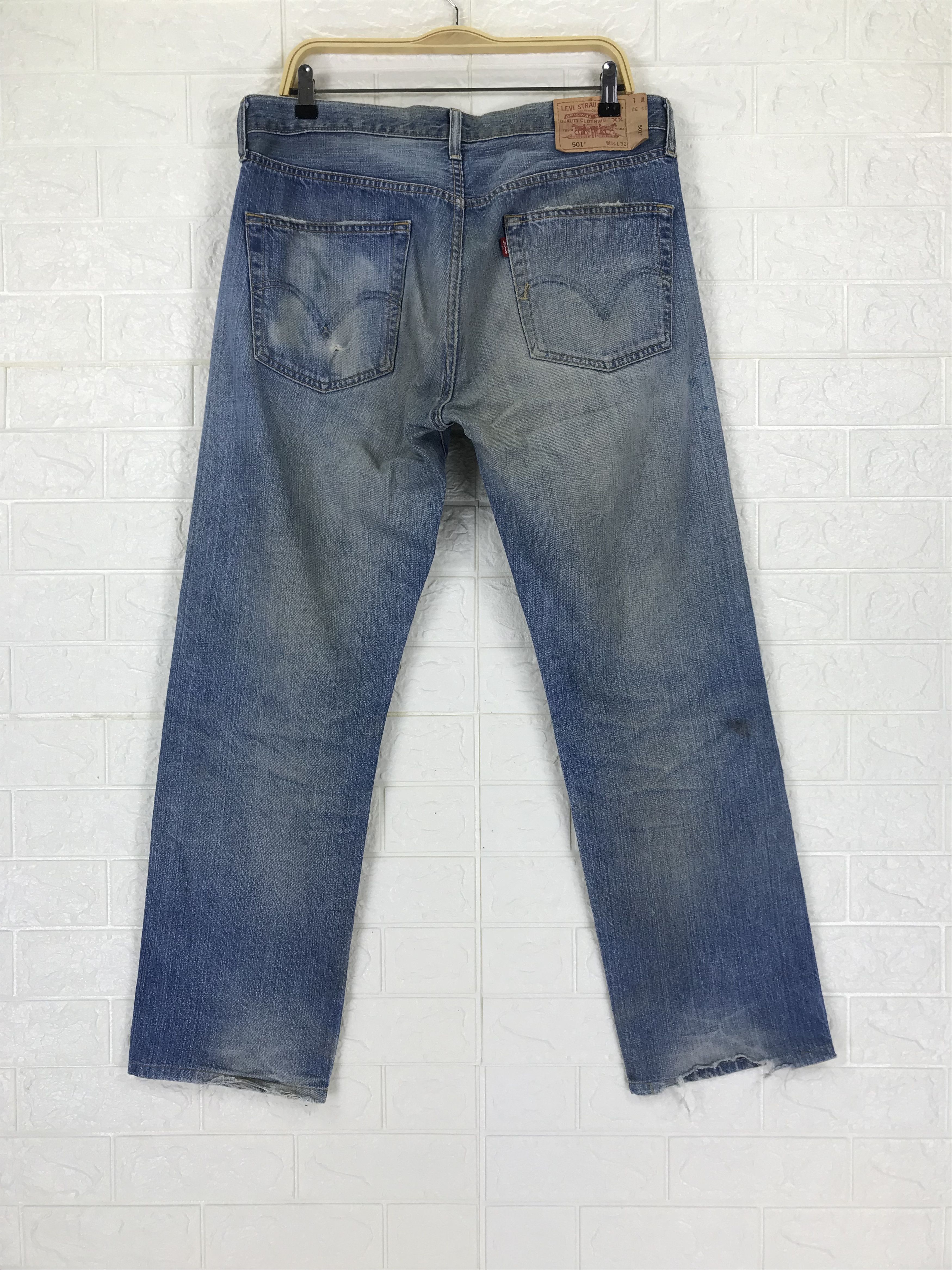 Levi's Vintage Levi's 501 Mud Wash Jeans Distressed Denim Size US 34 / EU 50 - 5 Thumbnail