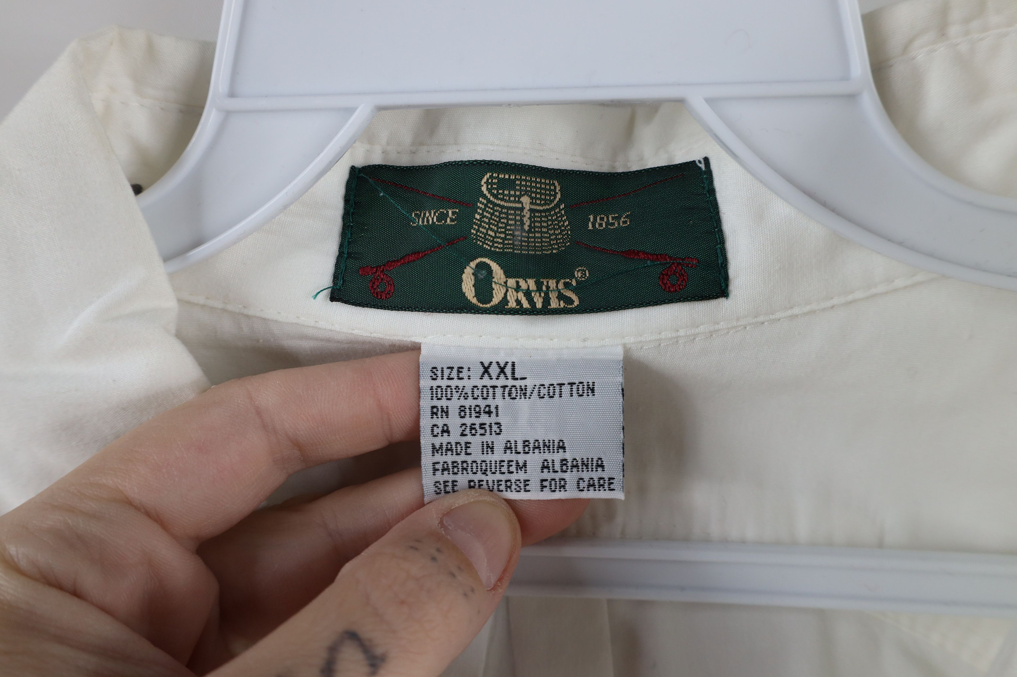 Orvis × Vintage Vintage 90s Orvis Safari Bush Collared Button Shirt White Size US XXL / EU 58 / 5 - 10 Thumbnail