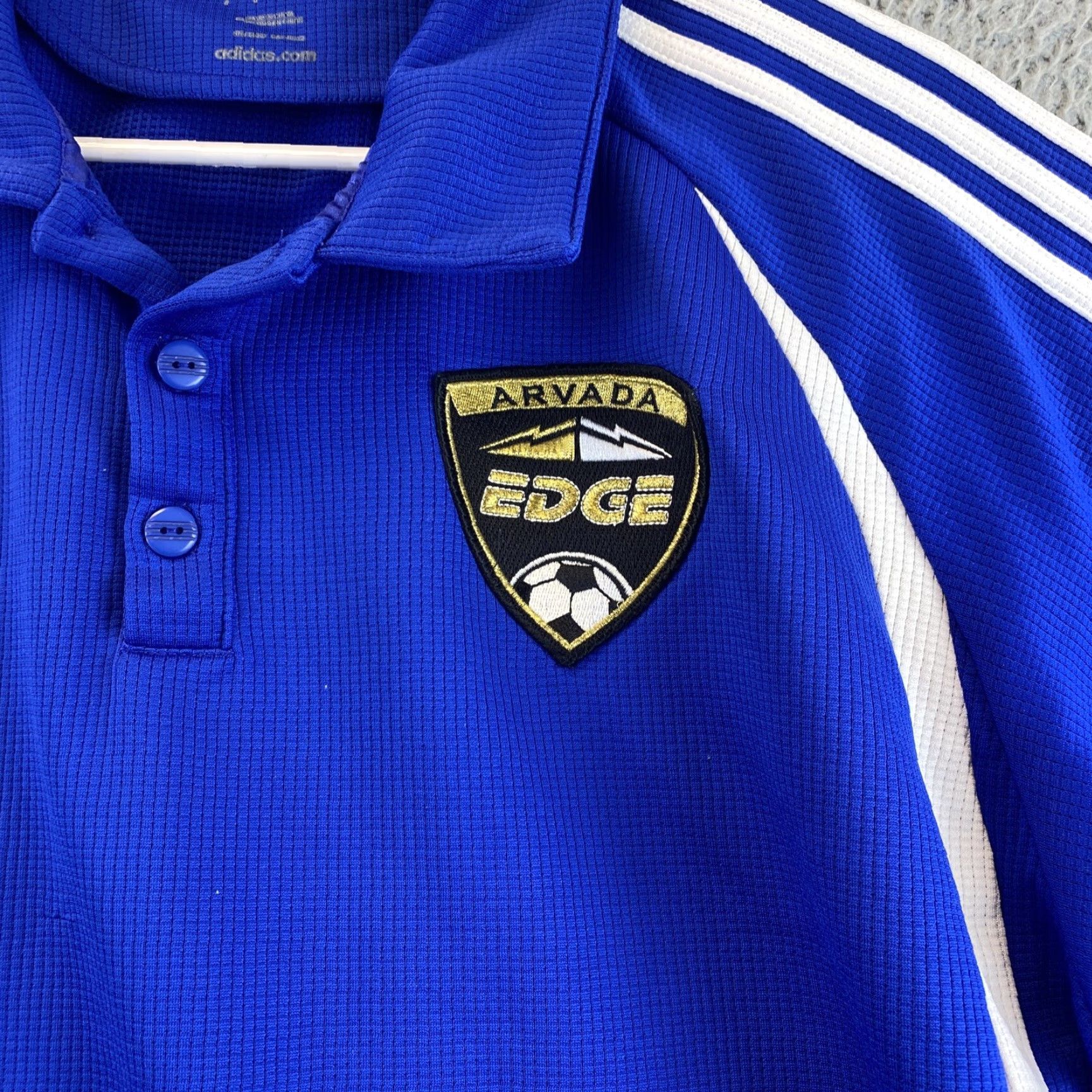 Adidas adidas Climalite Golf Polo Shirt L Solid Blue Men Short Sleeve Button Collar 80-58 Size US L / EU 52-54 / 3 - 2 Thumbnail