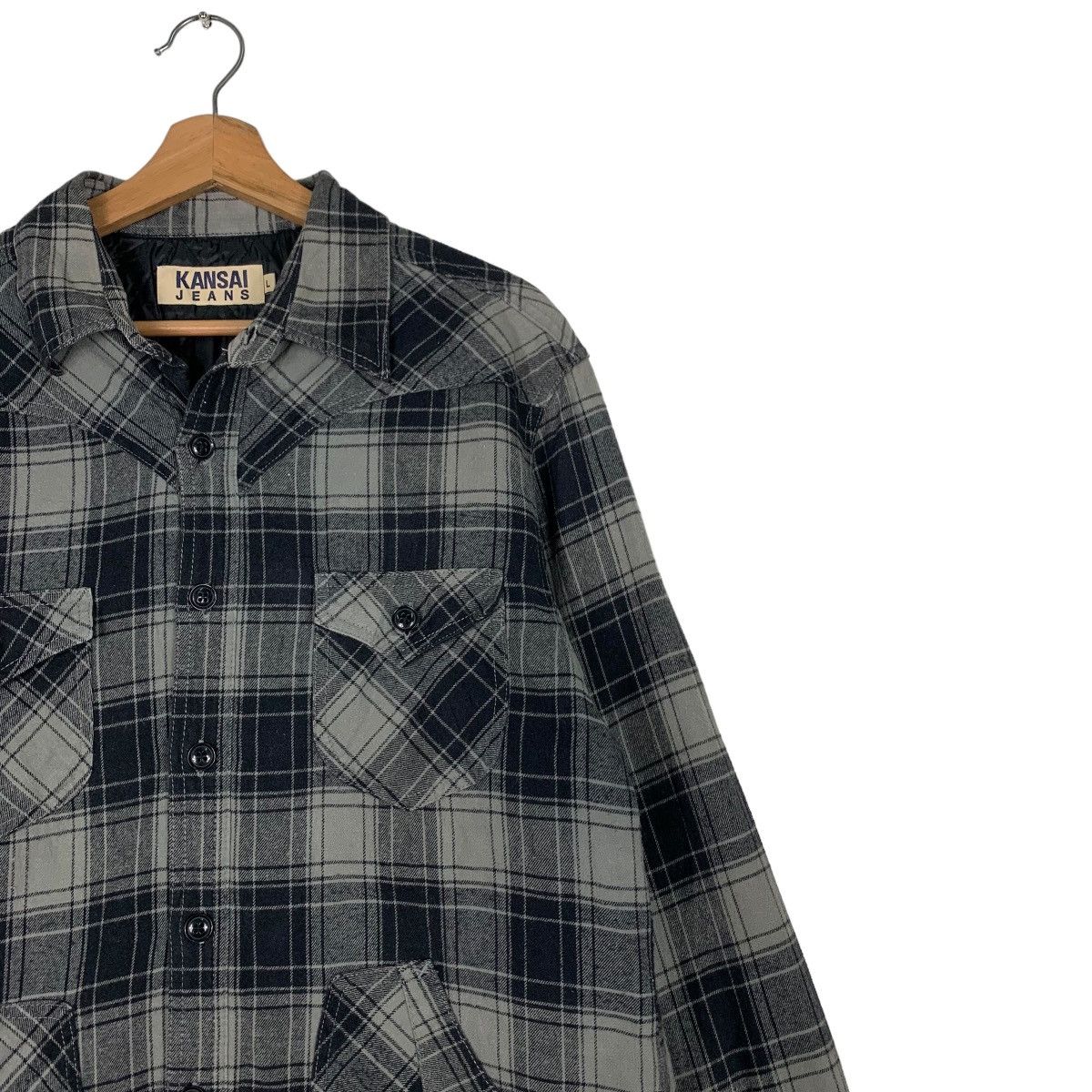 Japanese Brand Vintage KANSAI JEANS Four Pocket Tartan Flannel #0652-C30 Size US L / EU 52-54 / 3 - 5 Thumbnail