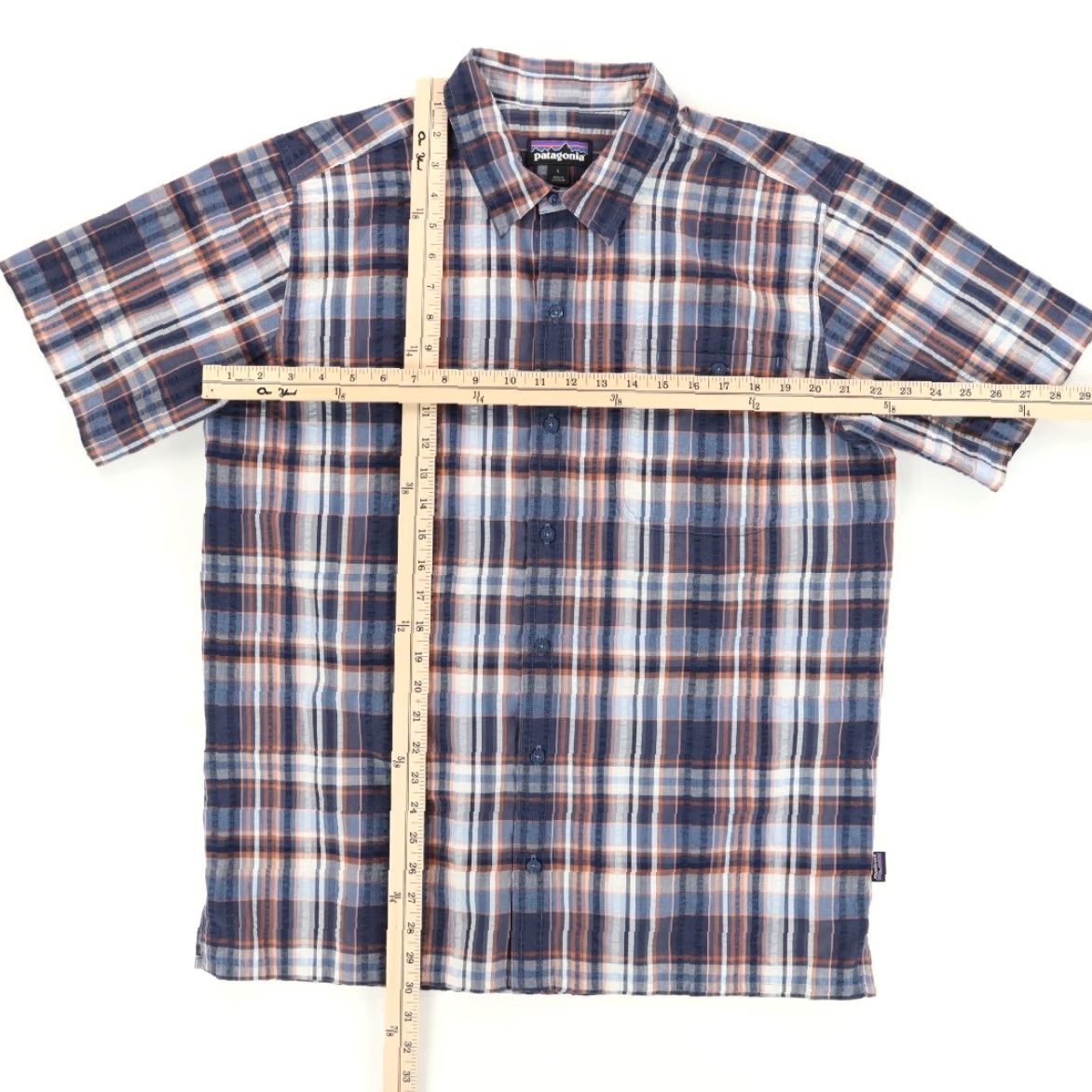 Patagonia Patagonia Men's L Indigo Plaid Button Up Shirt Puckerwear 53004 Size US L / EU 52-54 / 3 - 3 Thumbnail