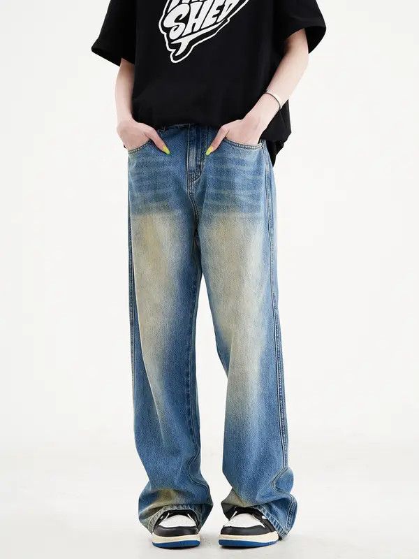Japanese Brand VIBE Men's trendy high street washed loose distressed jeans Size US 32 / EU 48 - 2 Thumbnail