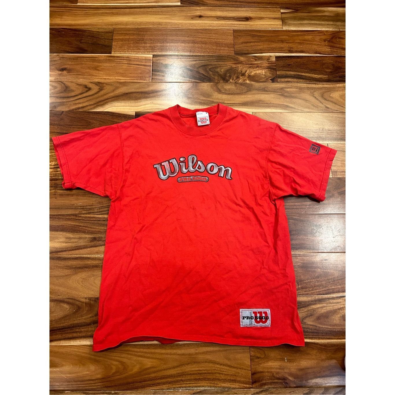 Vintage Vintage 1990s Wilson Athletics Red Tshirt NFL Size US L / EU 52-54 / 3 - 2 Thumbnail