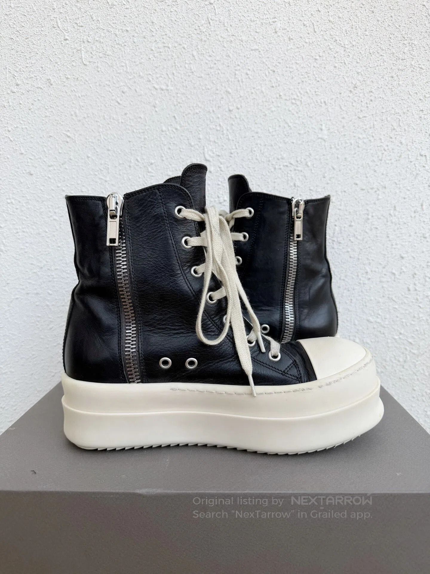 Rick Owens Rick Owens 25SS Thick Sole Leather Sneakers. Size US 6 / IT 36 - 4 Thumbnail
