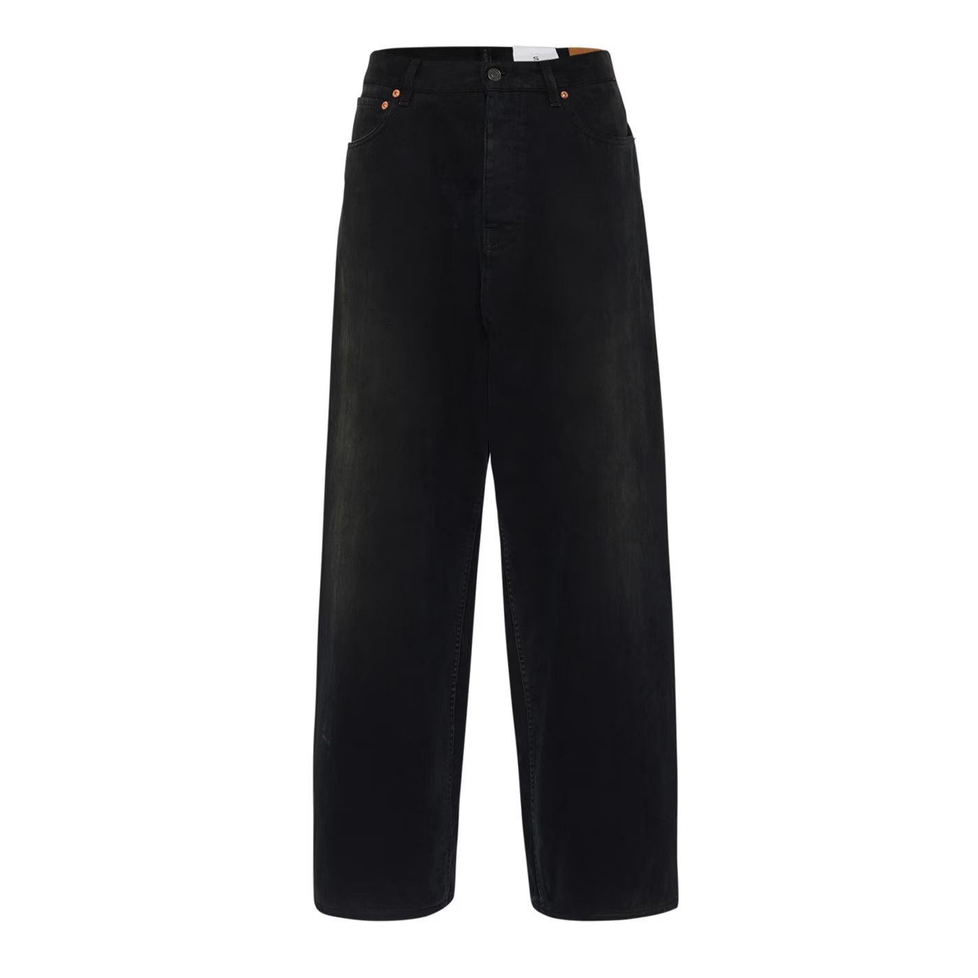 Balenciaga o1g2r1mq0226 Denim Size Sticker Baggy Jeans In Black Size US 34 / EU 50 - 1 Thumbnail