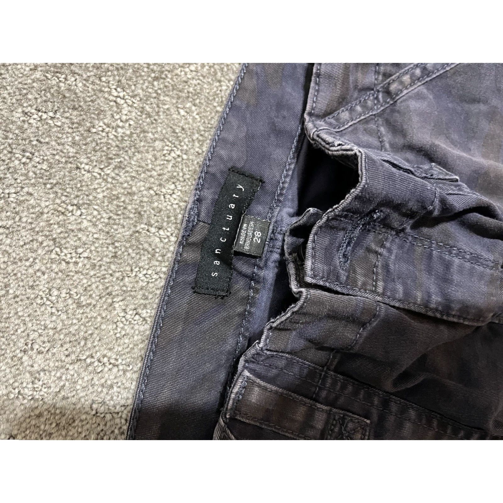 Sanctuary Sanctuary Pants Women Cropped Cropped Jogger Pants Military Army Camo Camouflage Cotton 28 Blue Regular Style Size 28" / US 6 / IT 42 - 5 Thumbnail