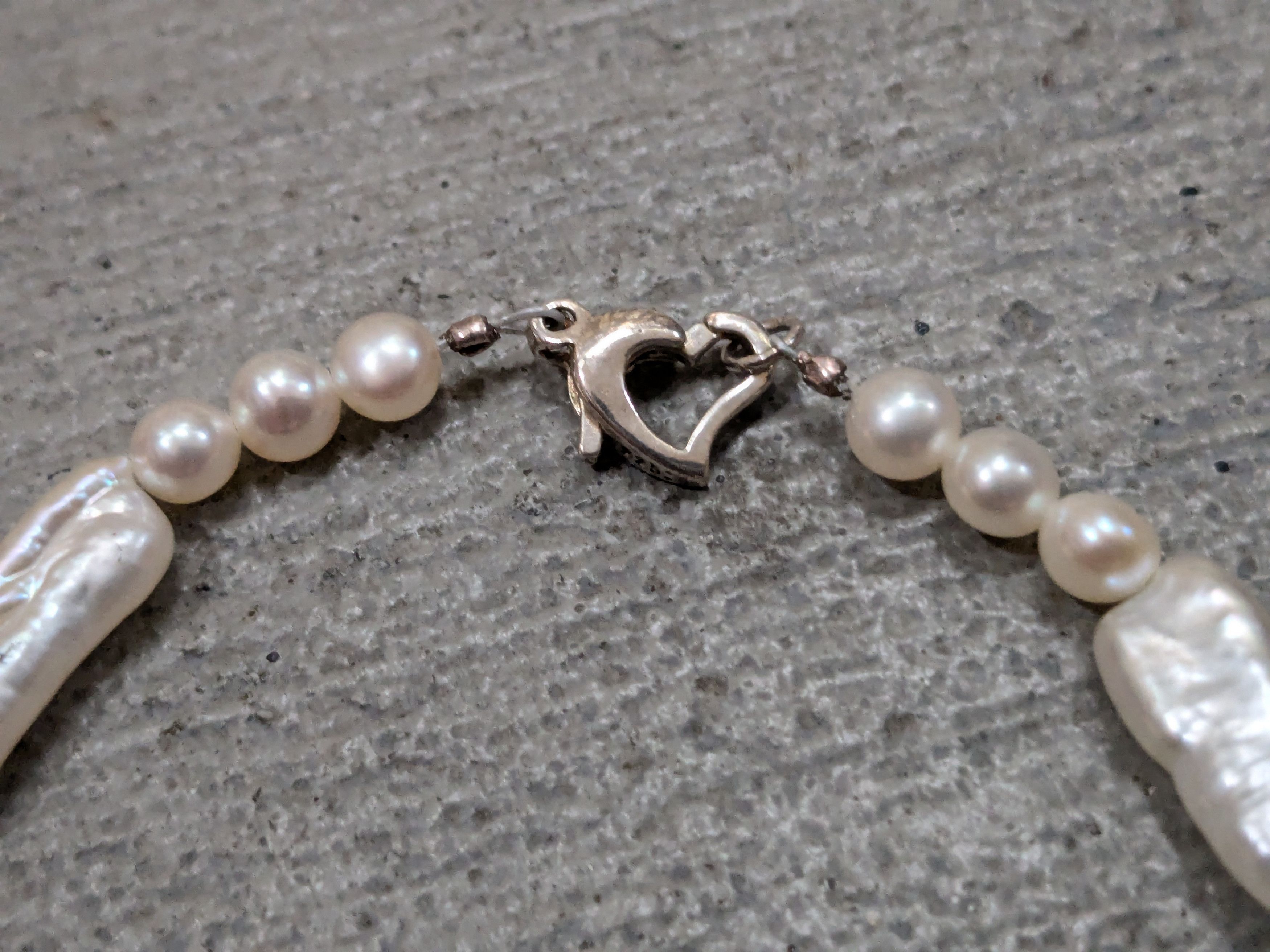 Jewelry Sterling Silver Bracelet Baroque Pearl Link Chain 8" Modern Size ONE SIZE - 7 Thumbnail