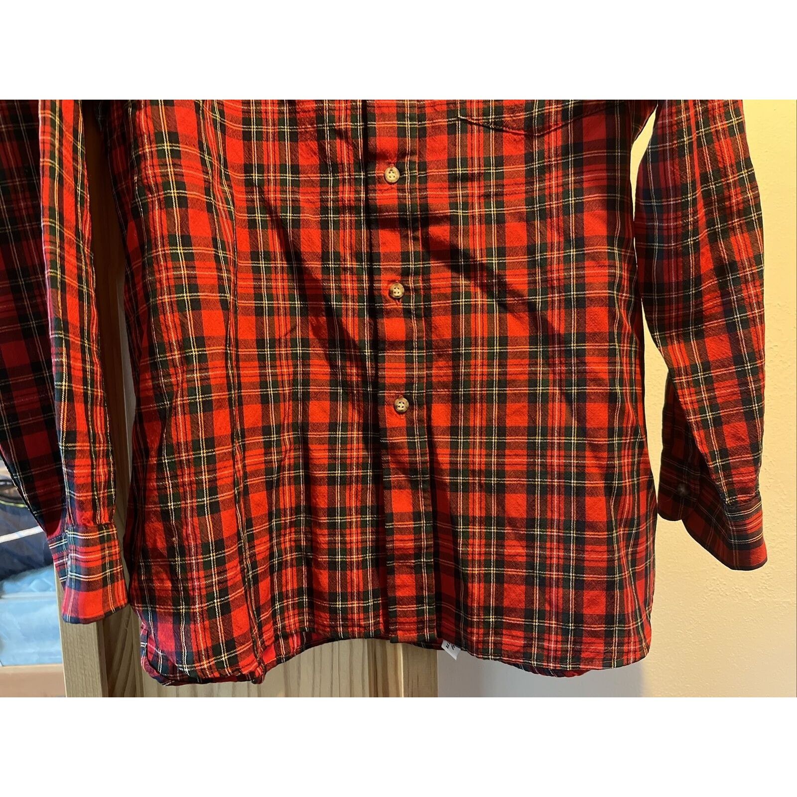 Pendleton Pendleton Men’s L Red Check Long Sleeve Button Up Wool Shirt Size US L / EU 52-54 / 3 - 9 Thumbnail