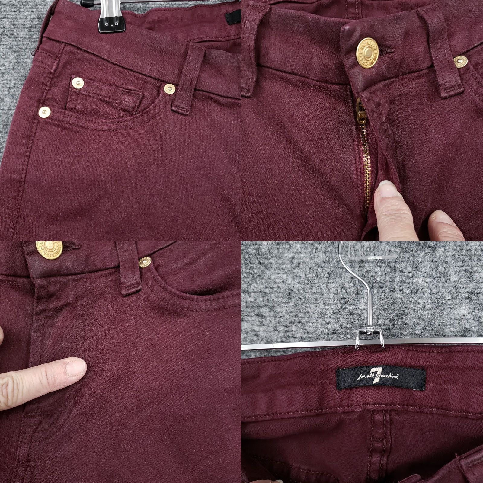 7 For All Mankind 7 For All Mankind Jeans Womens Red Skinny Stretch Low Rise Dark Wash Size 28 Zip Fly Size 28" / US 6 / IT 42 - 8 Thumbnail